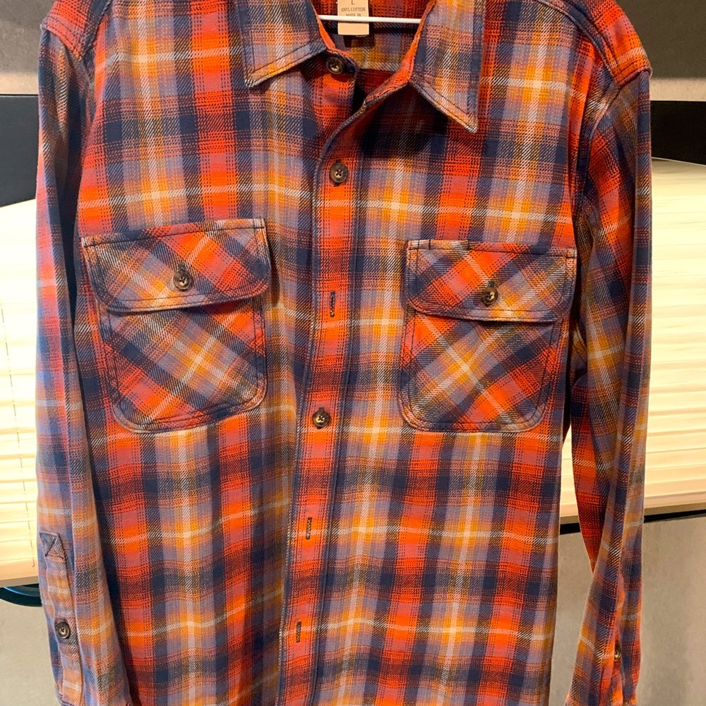 Duluth Trading Co Men's Heavy Duty Flannel Shirt Large Trim Fit